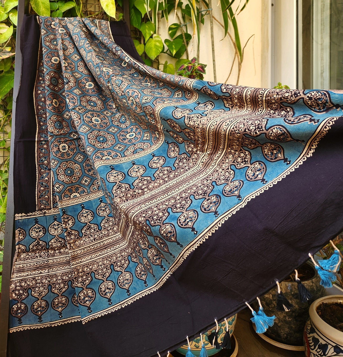 ajrakh dupattas ajrakhdupatta cottondupatta blue dupatta