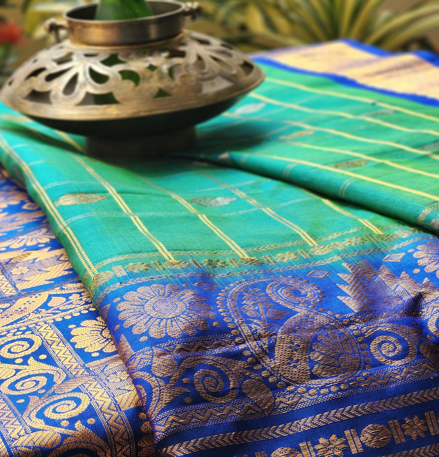 GADWAL SAREE - PEACOCK
