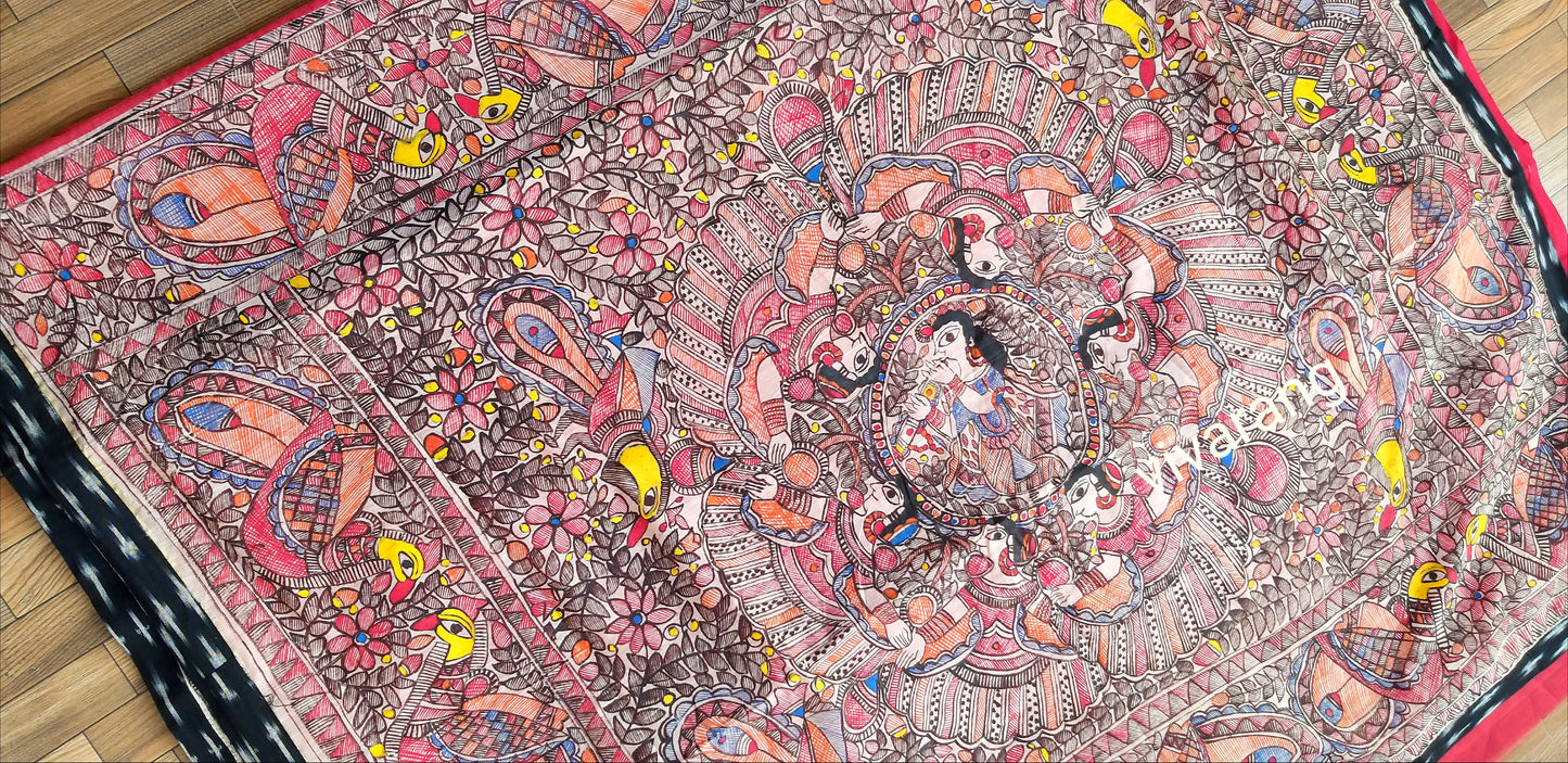 FUSION MADHUBANI SAREE