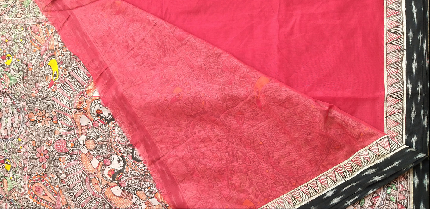FUSION MADHUBANI SAREE