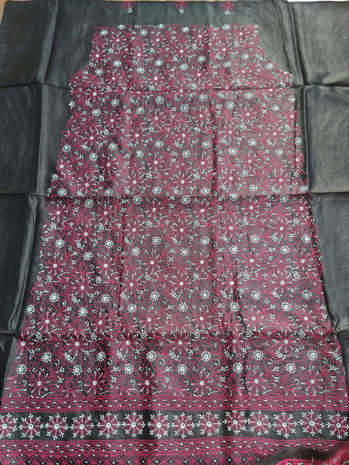 Chikankari Silk Suit Piece