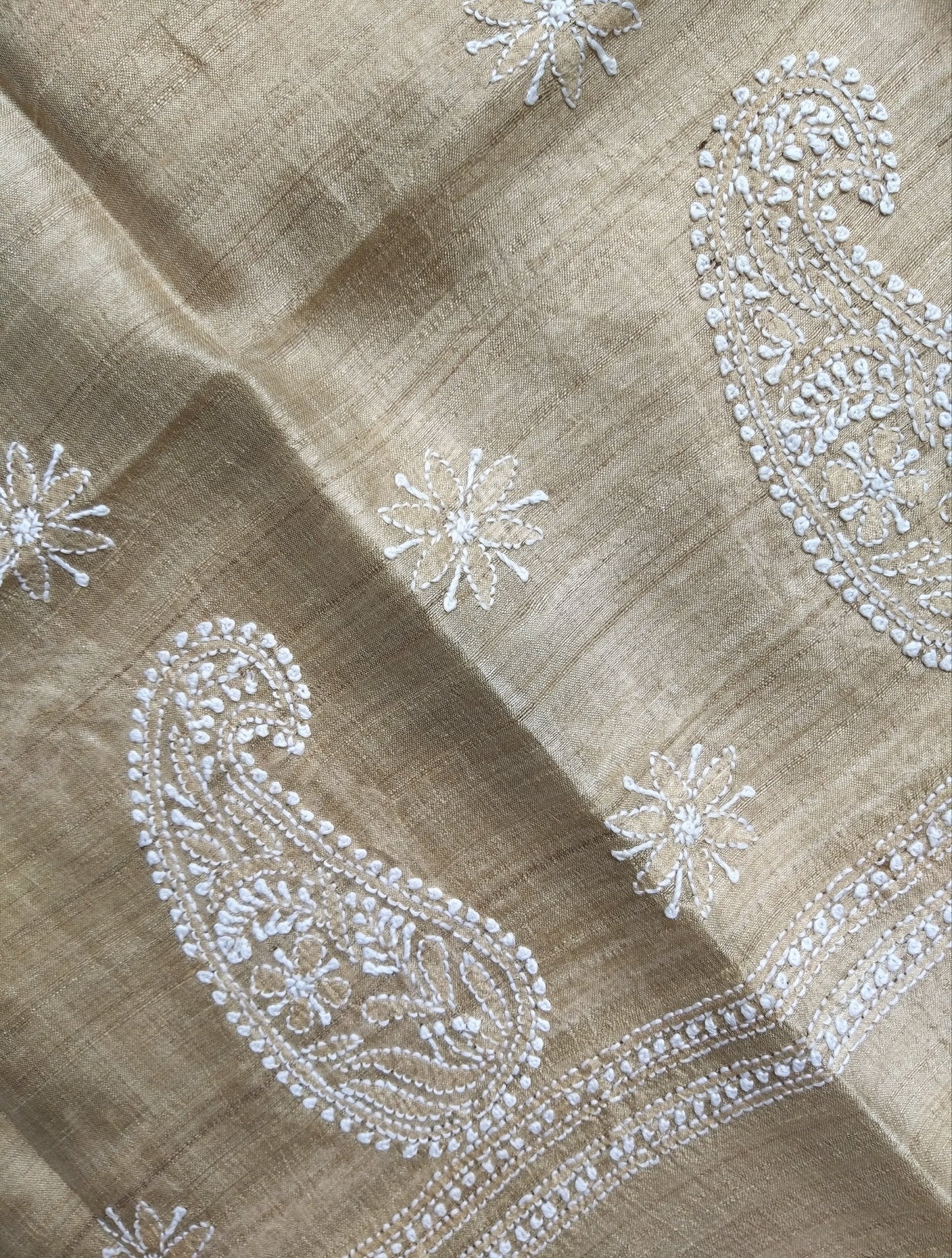 CHIKANKARI SILK DUPATTA