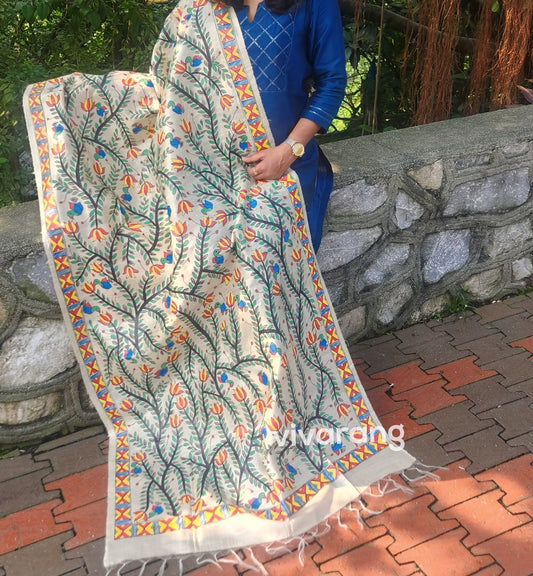 MADHUBANI SILK DUPATTA - Saawan