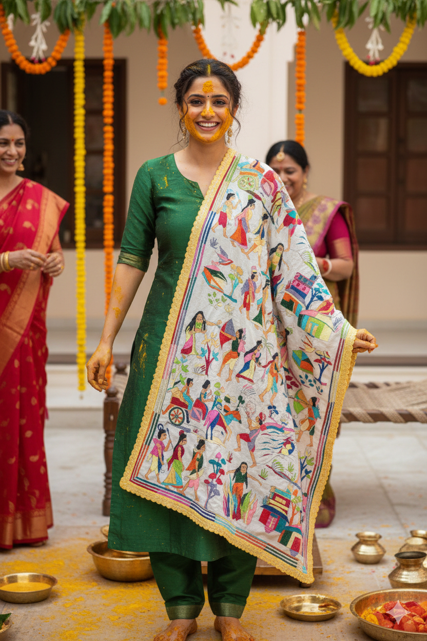 DESIGNER RAMAYANA KANTHA DUPATTA