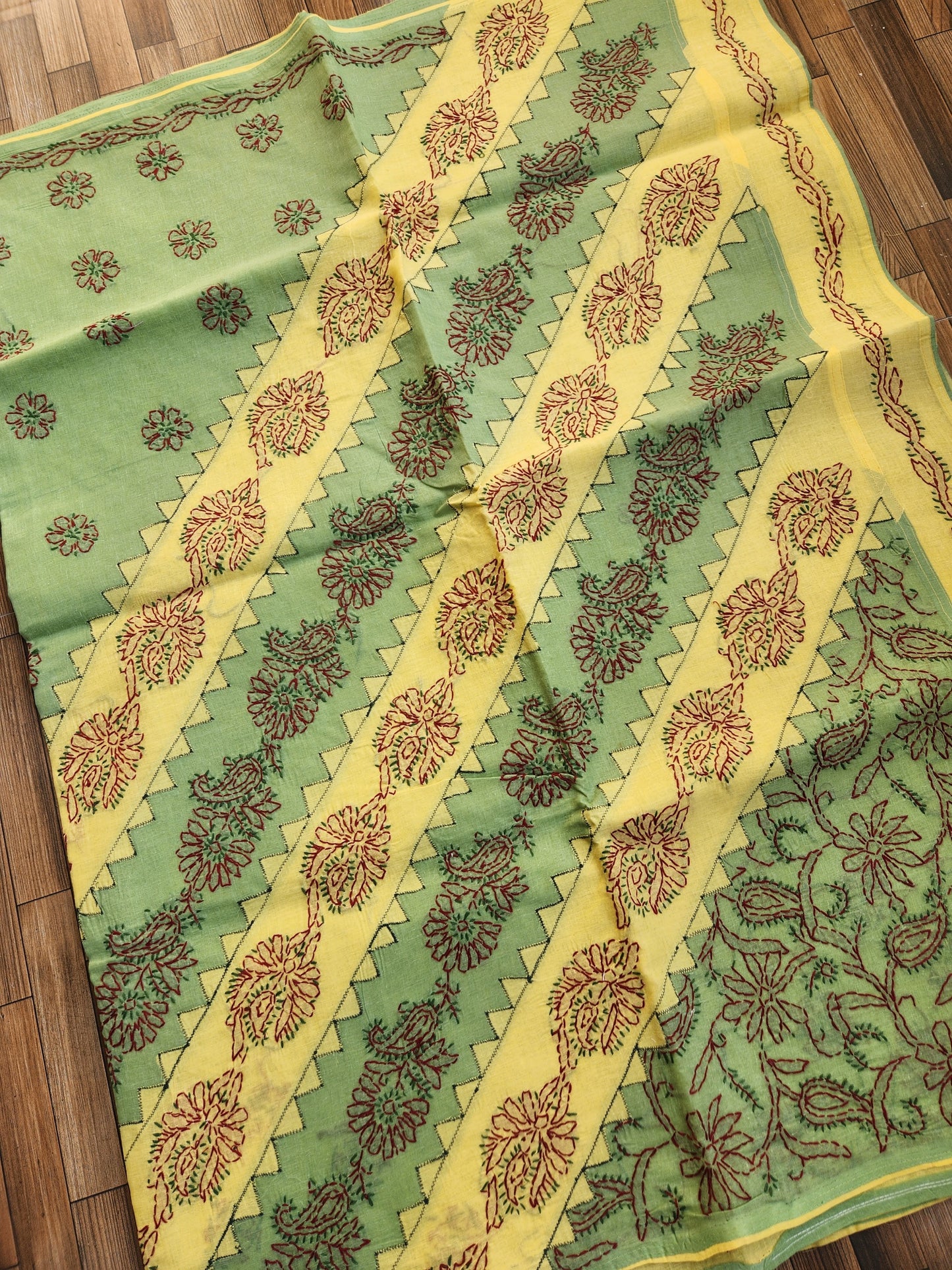 COTTON CHIKANKARI SAREE