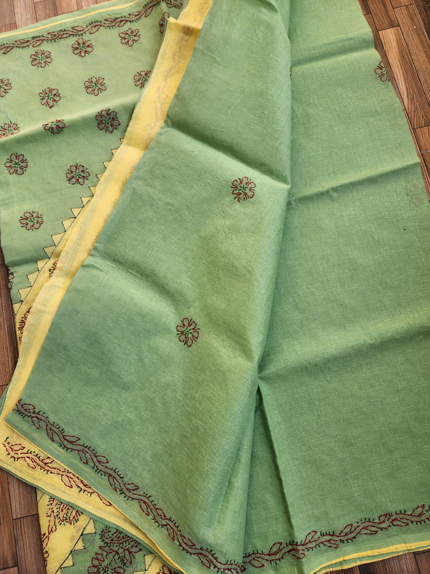 COTTON CHIKANKARI SAREE