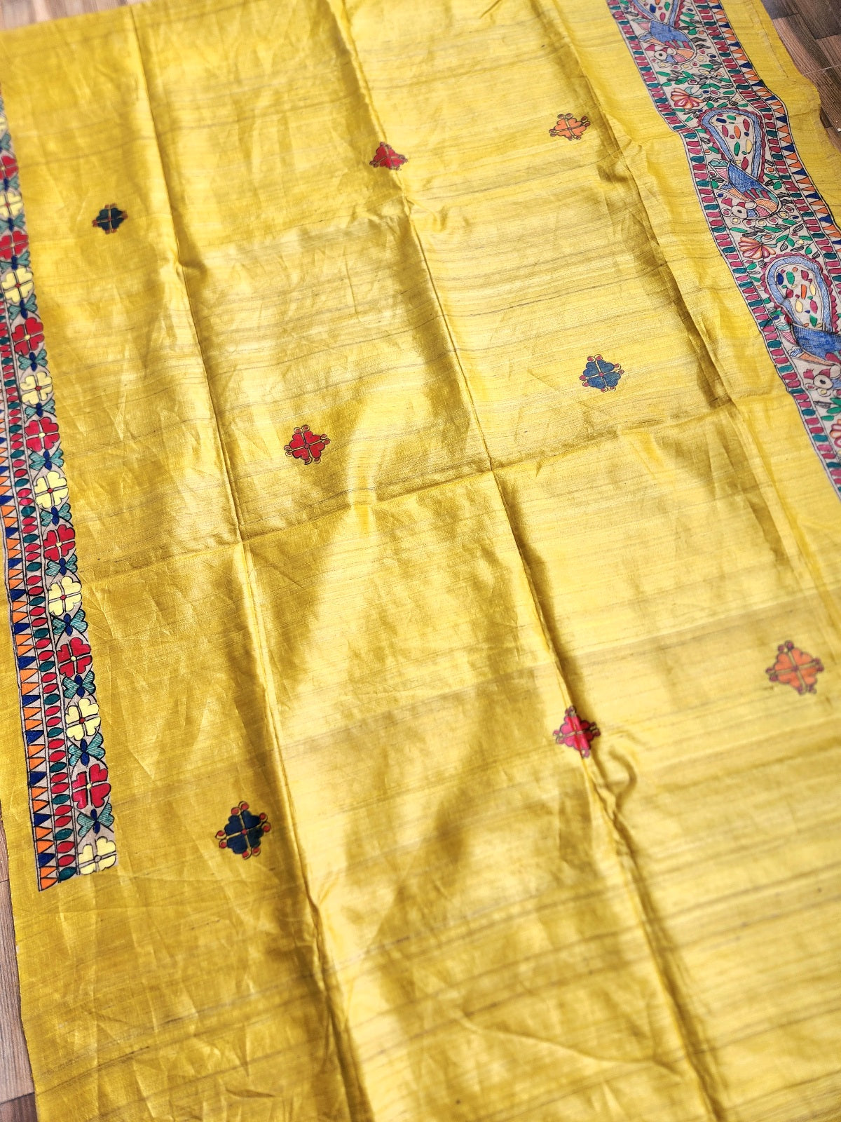 confluence artformsofIndia Yellow Saree Indiangifts wedding saree Madhubani saree Pichwai Saree Haldi look