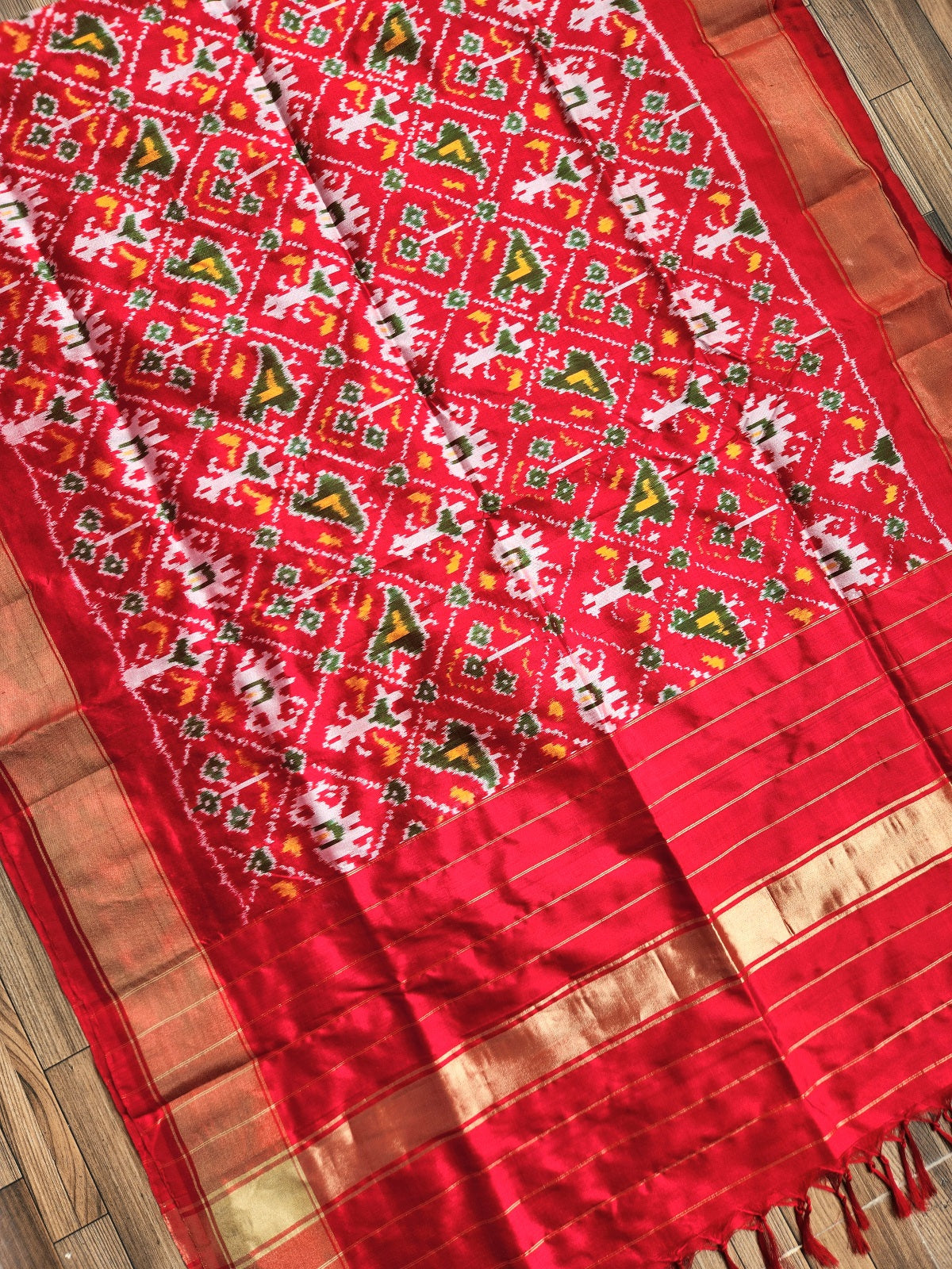 Patola Silk DupattaRed dupatta Handloom Indian gifts Wedding Shopping  ikat dupatta