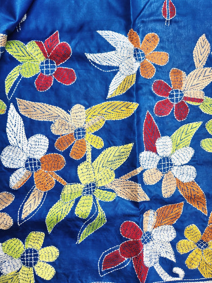 FLORAL KANTHA SAREE