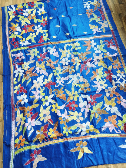 FLORAL KANTHA SAREE