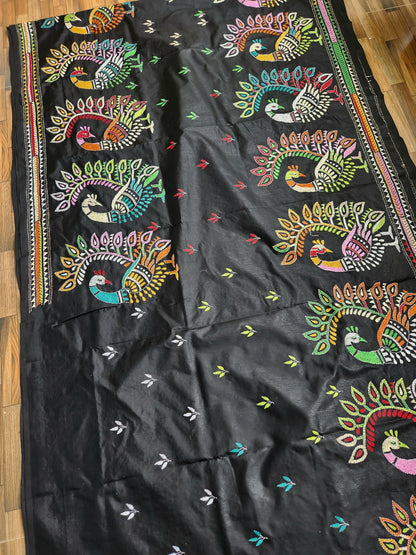 blacksaree kantha saree kanthasaree sarees silk designersaree