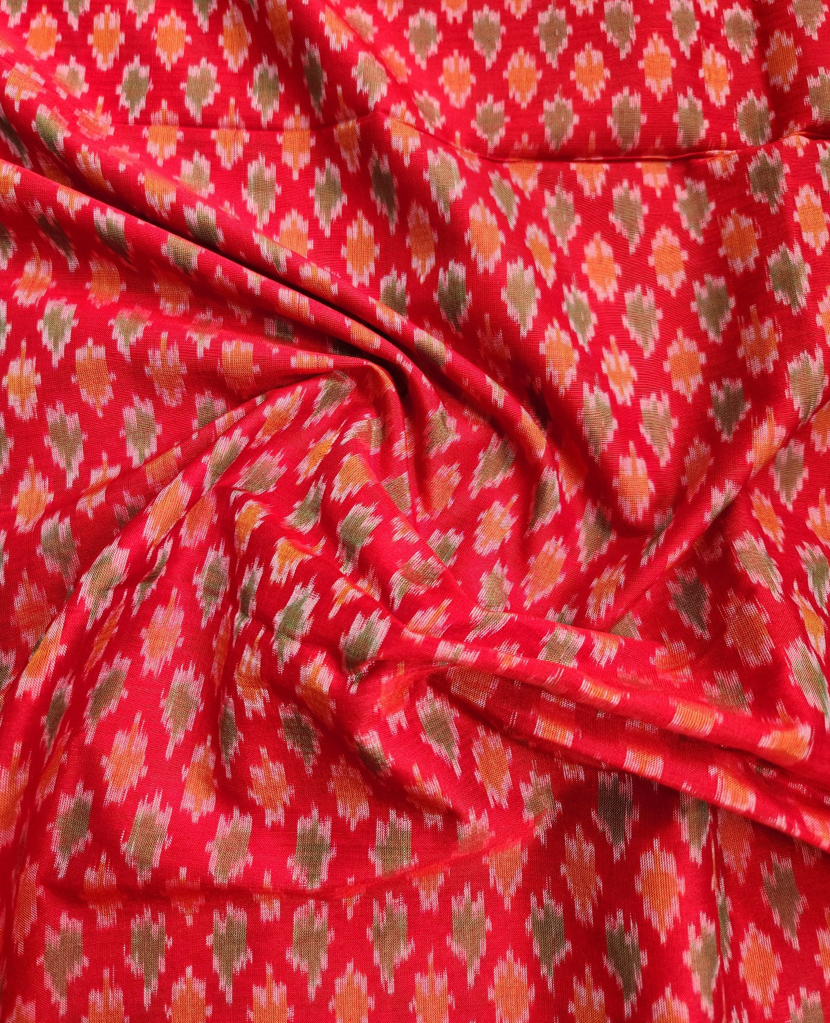 Ikat kurti piece bhujodi handloom SICO Officewear gift ideas handmade handloom office wear dress material Red 