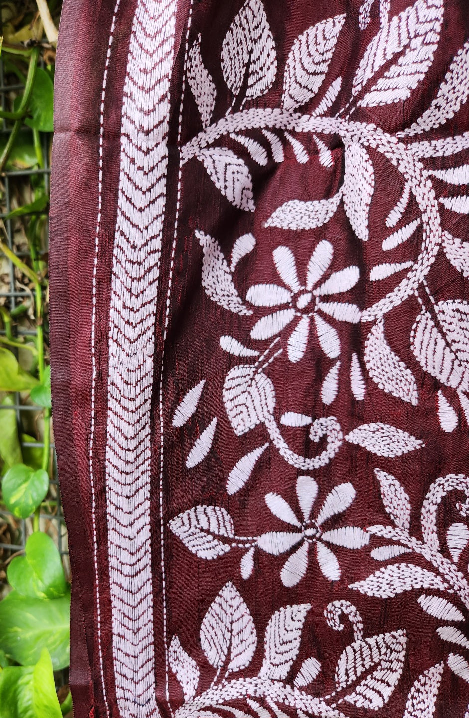 kantha stoles floral Indian gifts corporate gifts handmade slow fashion
