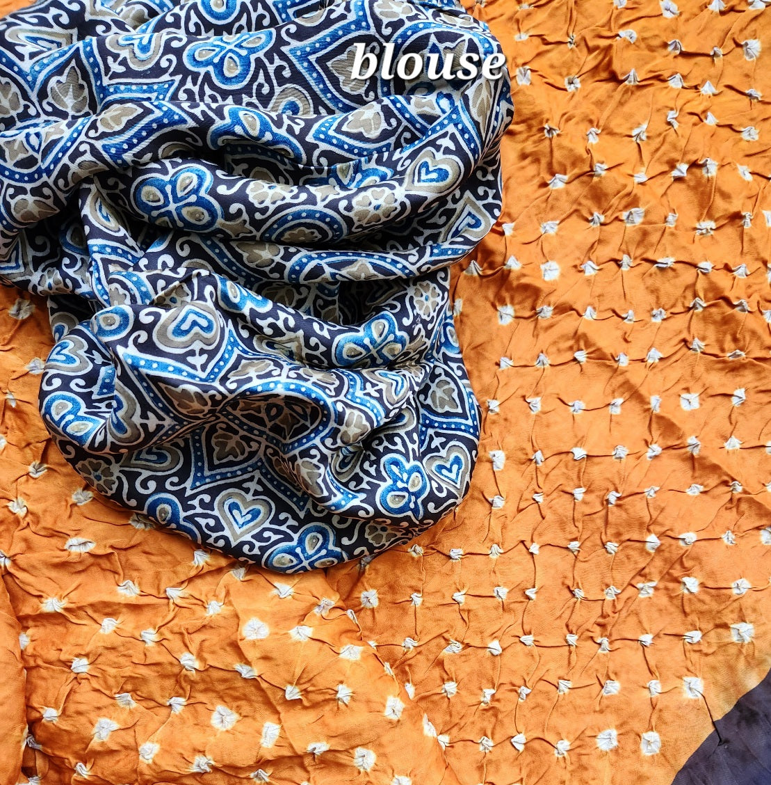 ajrakh saree indian sarees ajrakh bandhani yellow saree festival shopping haldioutfit