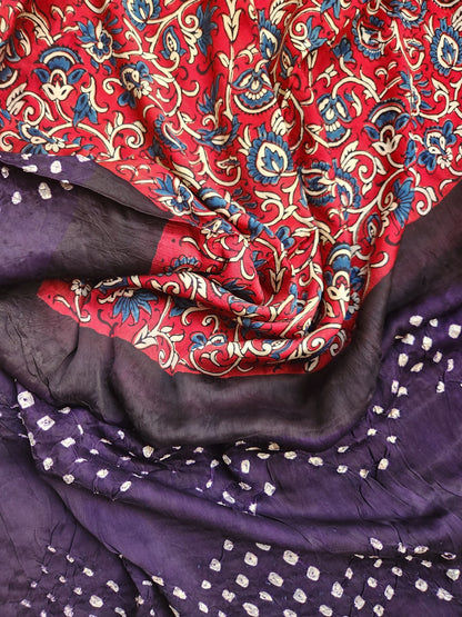 AJRAKH BANDHANI SILK DUPATTA