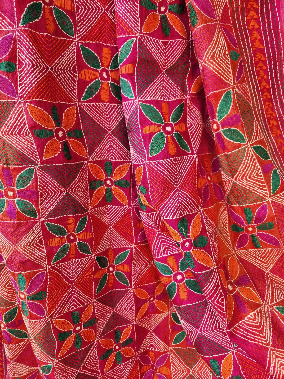 kantha dupatta red dupatta orange dupatta magenta wedding shopping