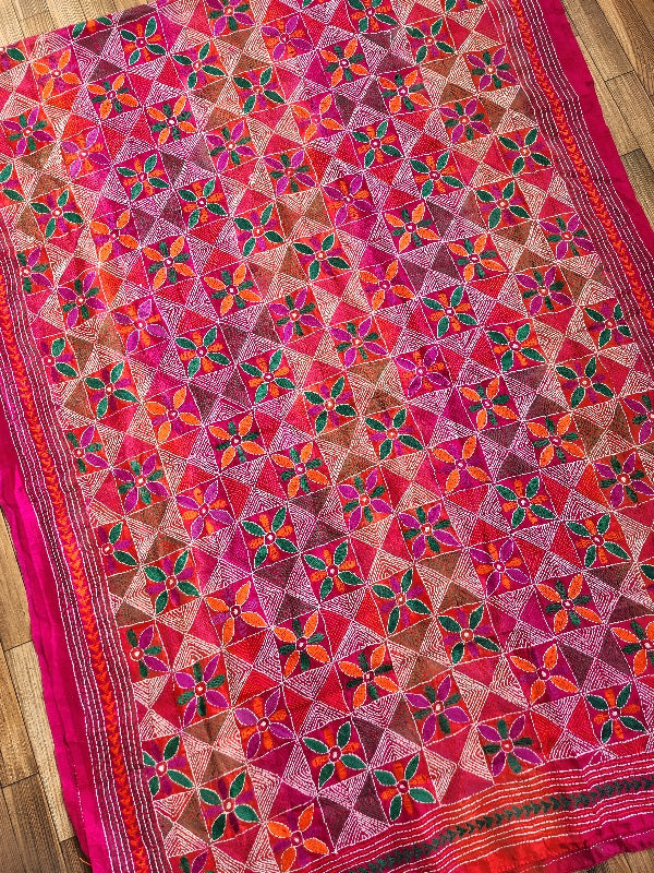 kantha dupatta red dupatta orange dupatta magenta wedding shopping