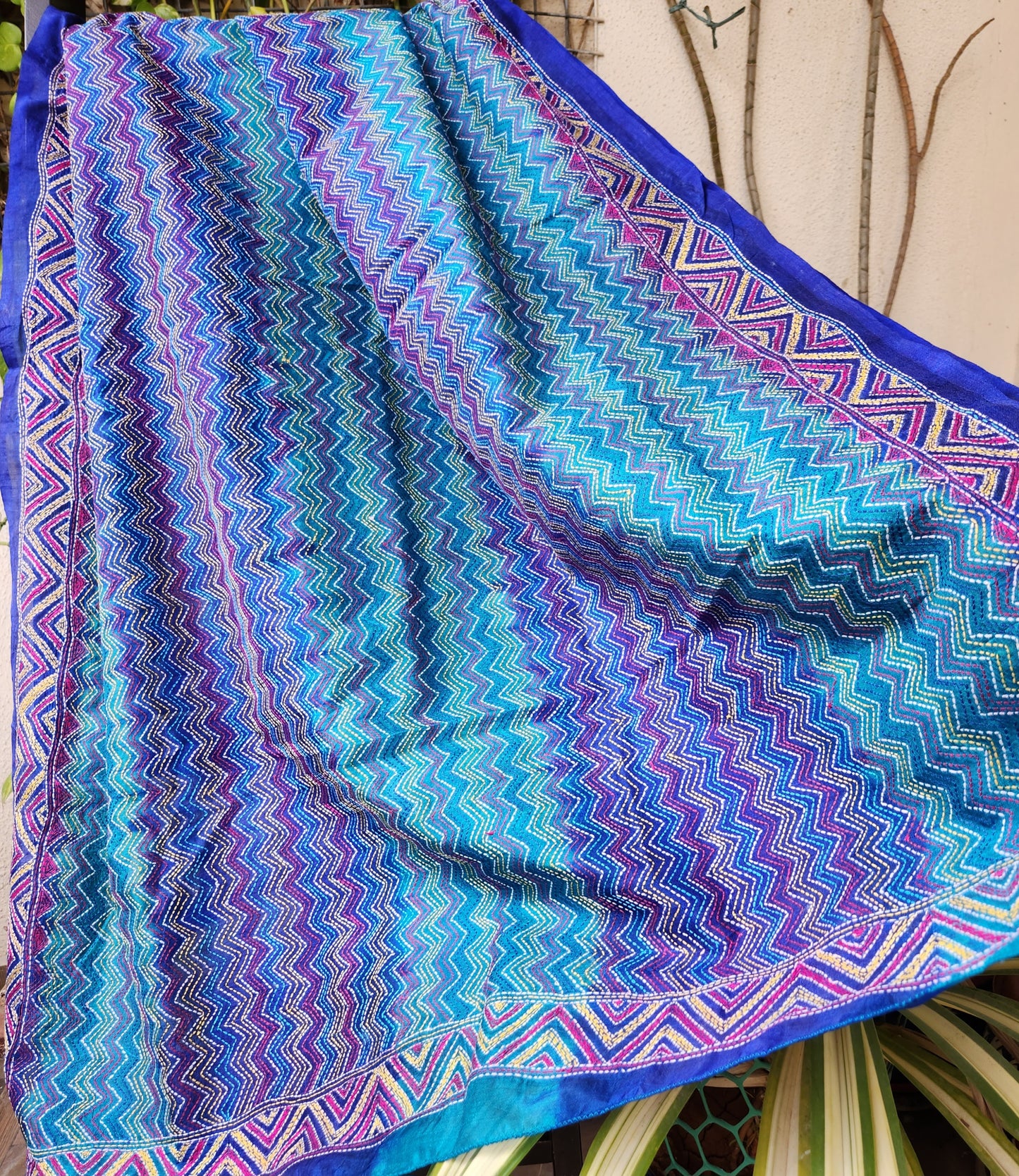 blue kantha dupatta dupattas wedding shopping