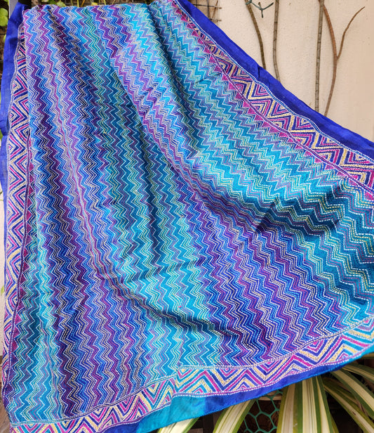 blue kantha dupatta dupattas wedding shopping