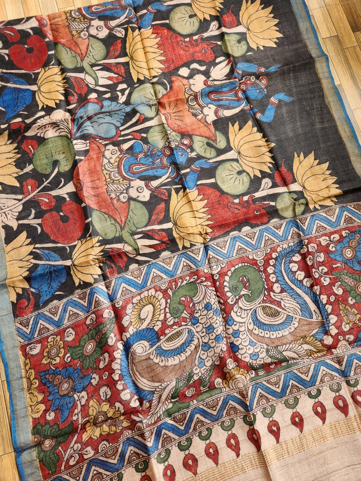 pen kalamkari silk dupatta kalamkari 