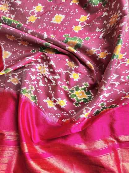 Patola Silk Dupatta Pink dupatta Handloom Indian gifts Wedding Shopping  ikat dupatta