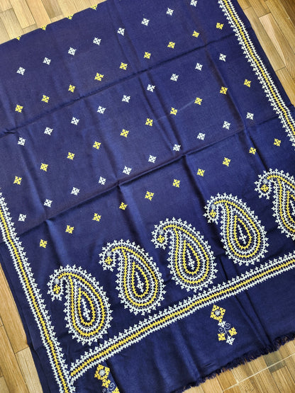 kutchwork woolen shawls handmade gifts Indian gifts handembroidery winterwear Blue wedding shopping