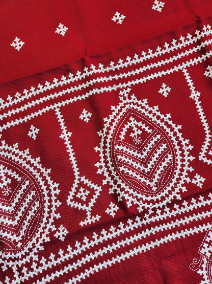 kutchwork woolen shawls handmade gifts Indian gifts handembroidery winterwear Red wedding shopping