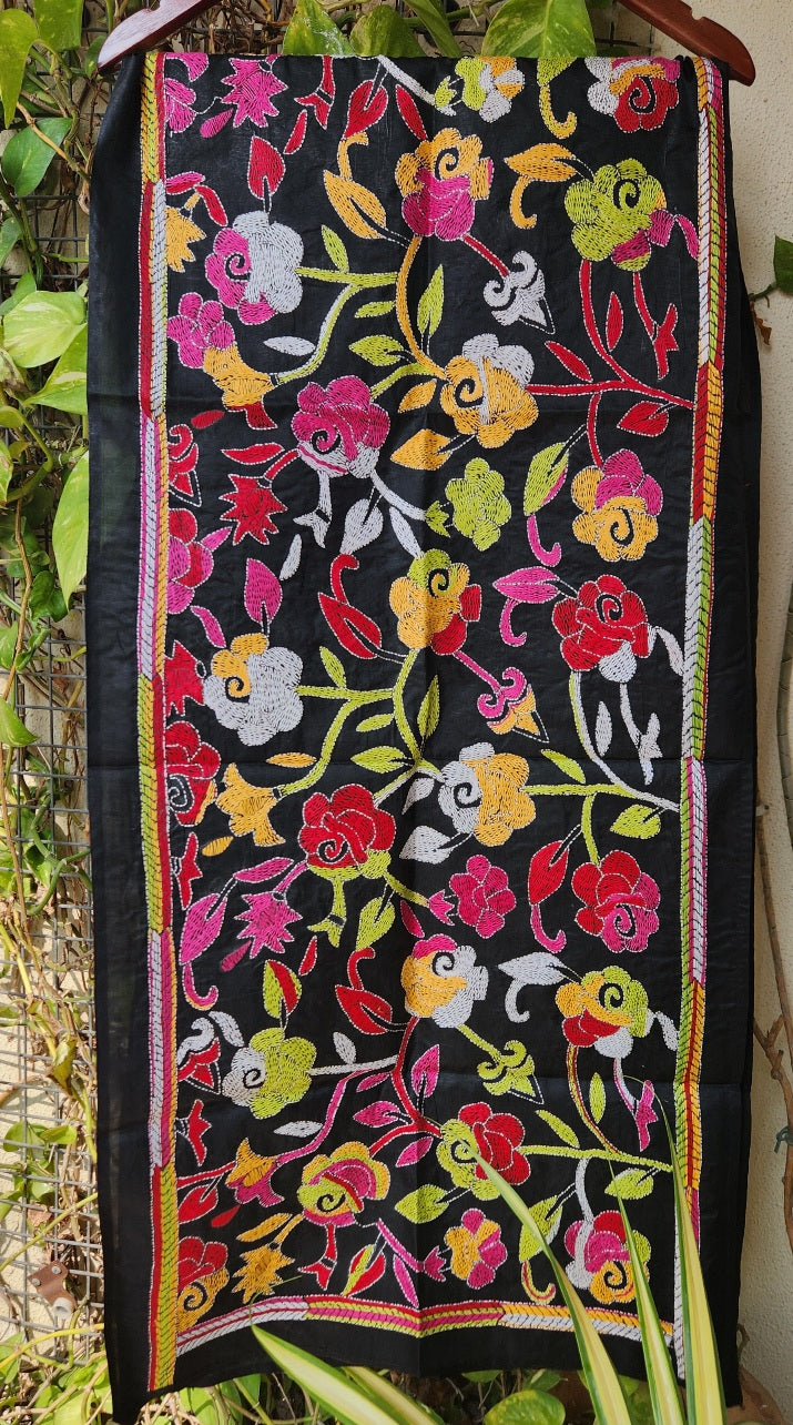 HAND EMBROIDERY STOLE - ROSE