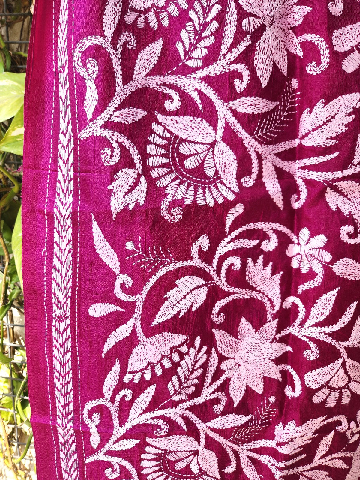 kantha stoles floral Indian gifts corporate gifts handmade slow fashion