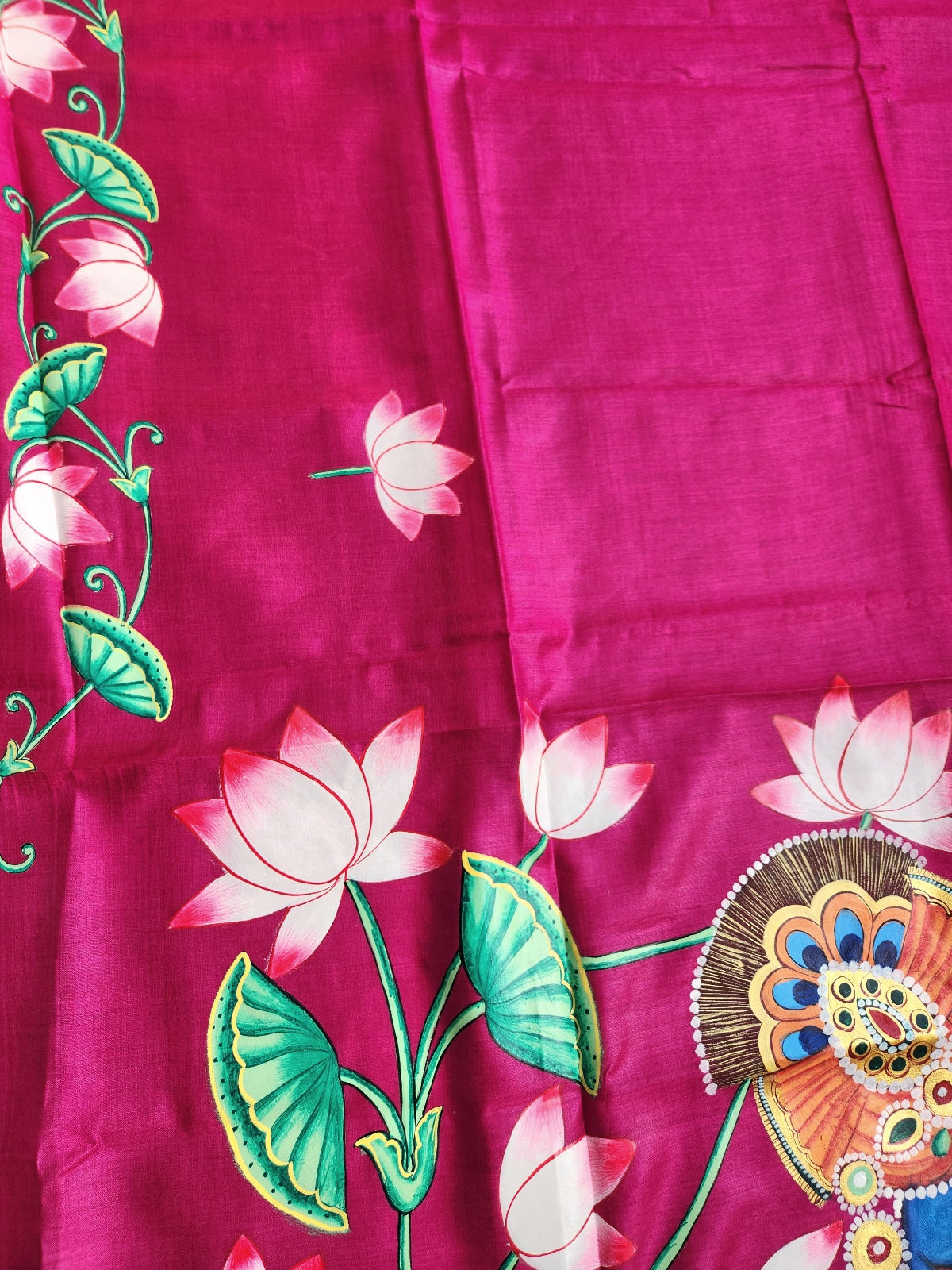 pichwai saree handpainted saree silk saree Srinathji