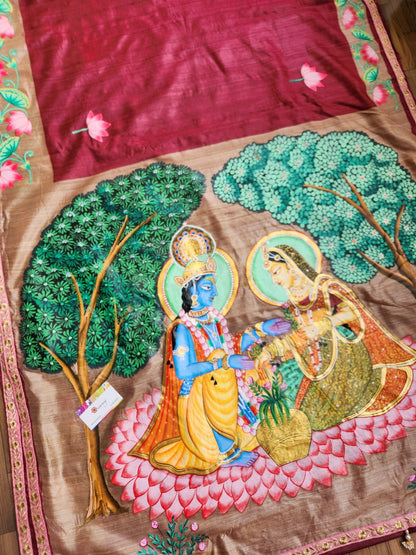 PICHWAI HANDPAINTED SAREE