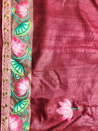 PICHWAI HANDPAINTED SAREE