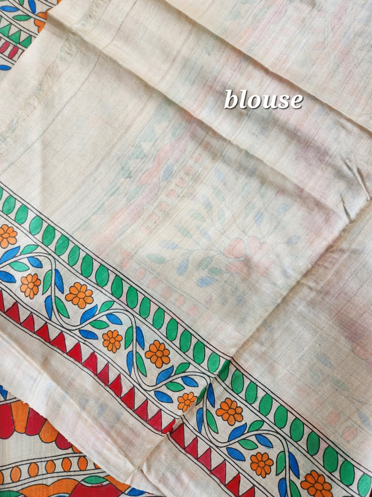 MADHUBANI HANDPAINTED SAREE - KRISHNA LEELA