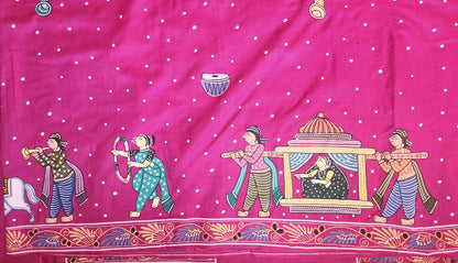 PATTACHITRA HANDPAINTED SAREE - DULHAN