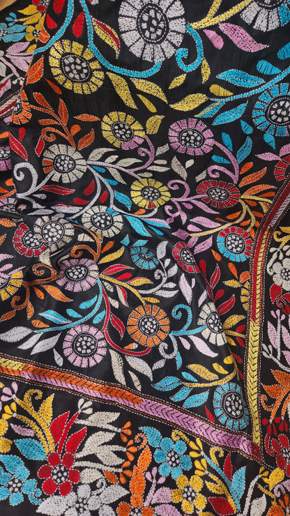 BLACK BEAUTY KANTHA DUPATTA