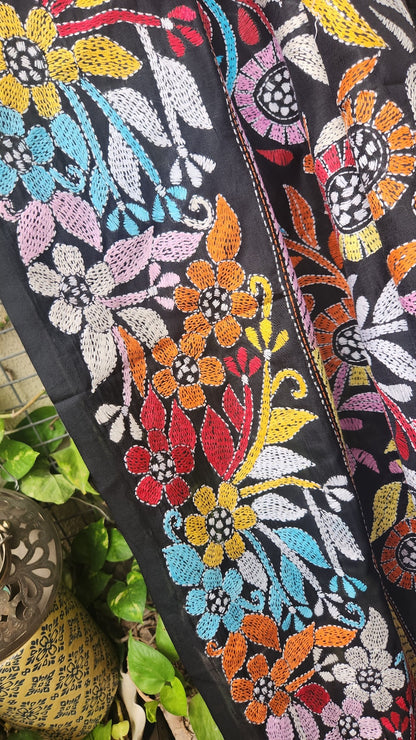 BLACK BEAUTY KANTHA DUPATTA