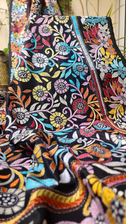 BLACK BEAUTY KANTHA DUPATTA