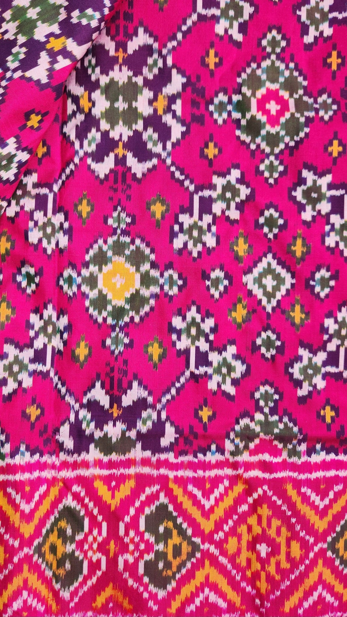 Ikat saree patola saree pink saree magenta wedding saree