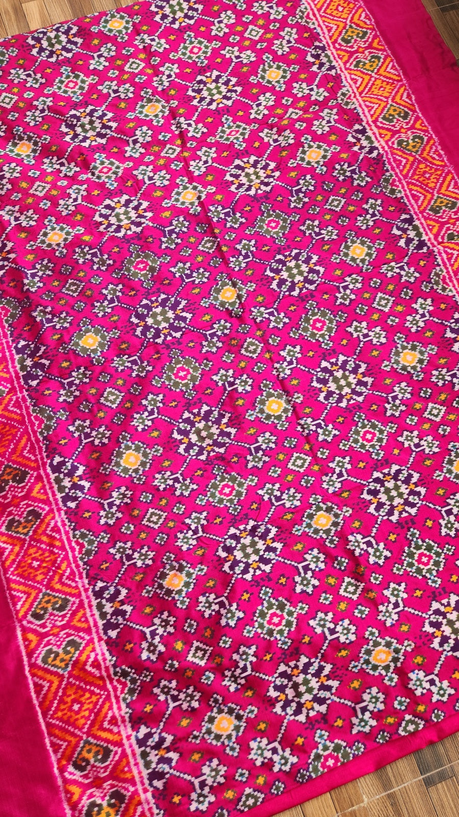 Ikat saree patola saree pink saree magenta wedding saree