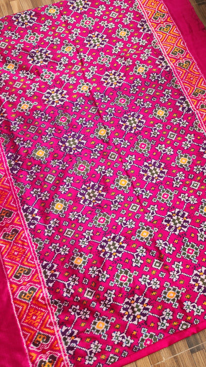 Ikat saree patola saree pink saree magenta wedding saree
