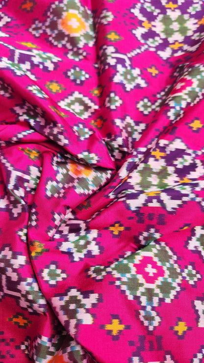 Ikat saree patola saree pink saree magenta wedding saree