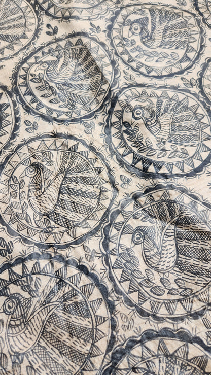 MADHUBANI SILK DUPATTA - Mor
