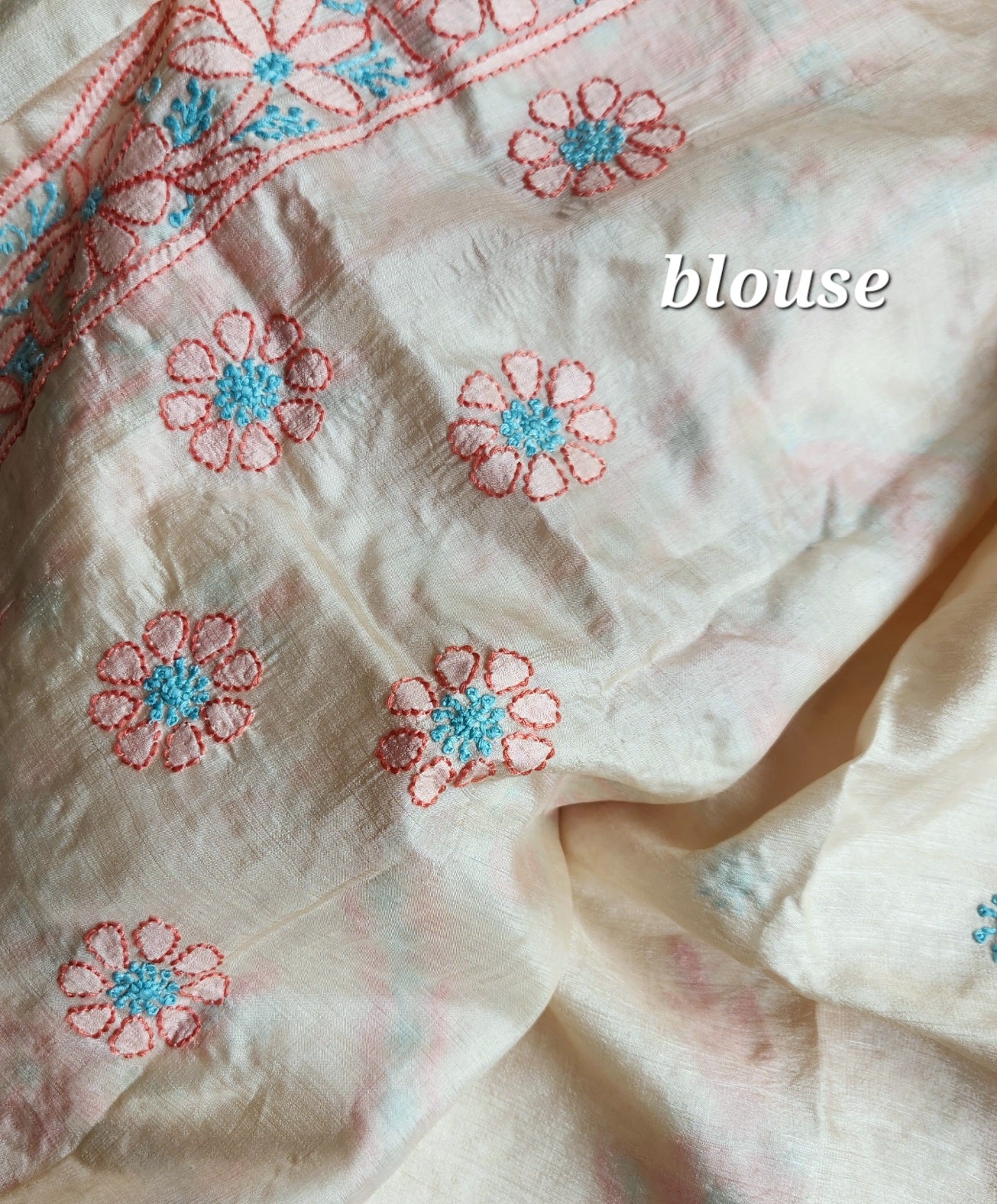 CHIKANKARI TUSSAR SILK SAREE