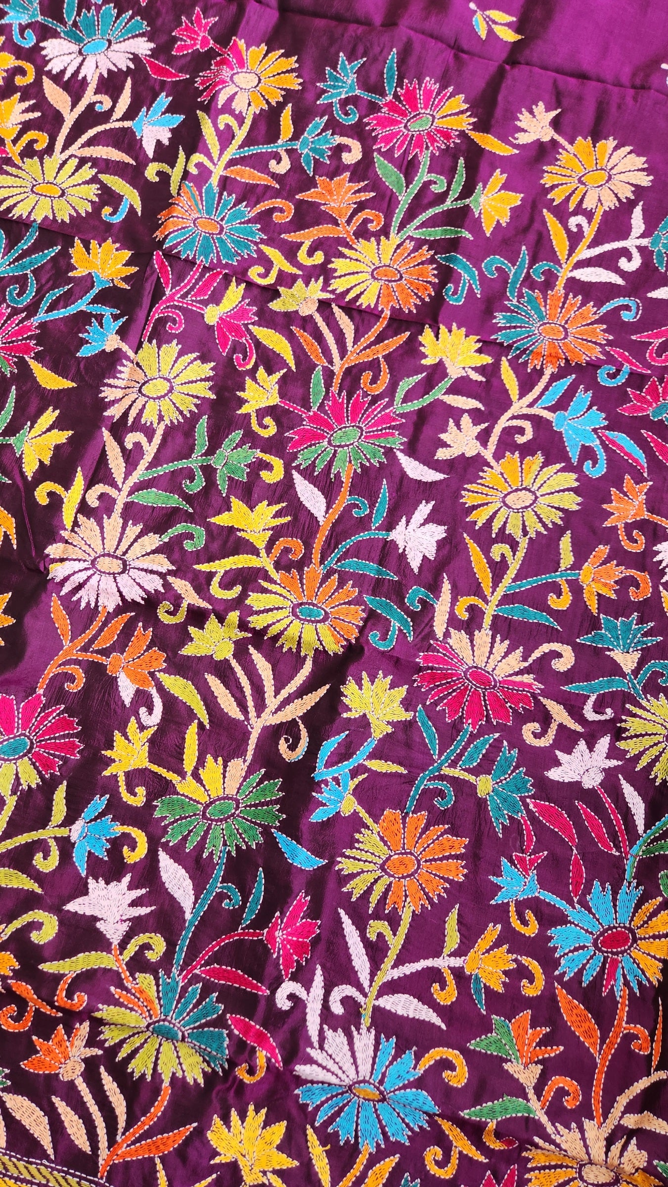 FLORAL KANTHA SAREE