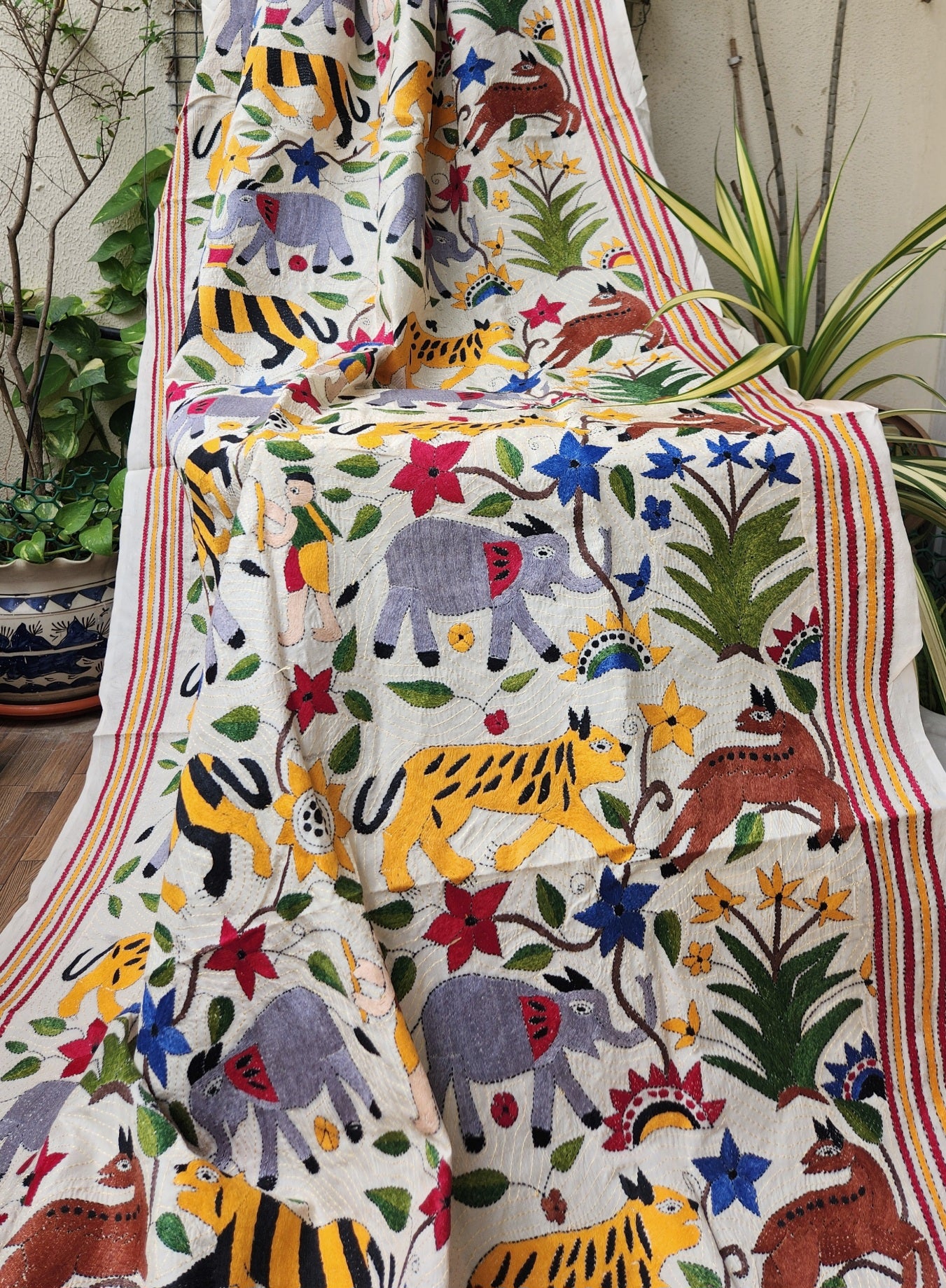 junglebook kantha dupatta animals kantha Shekantha