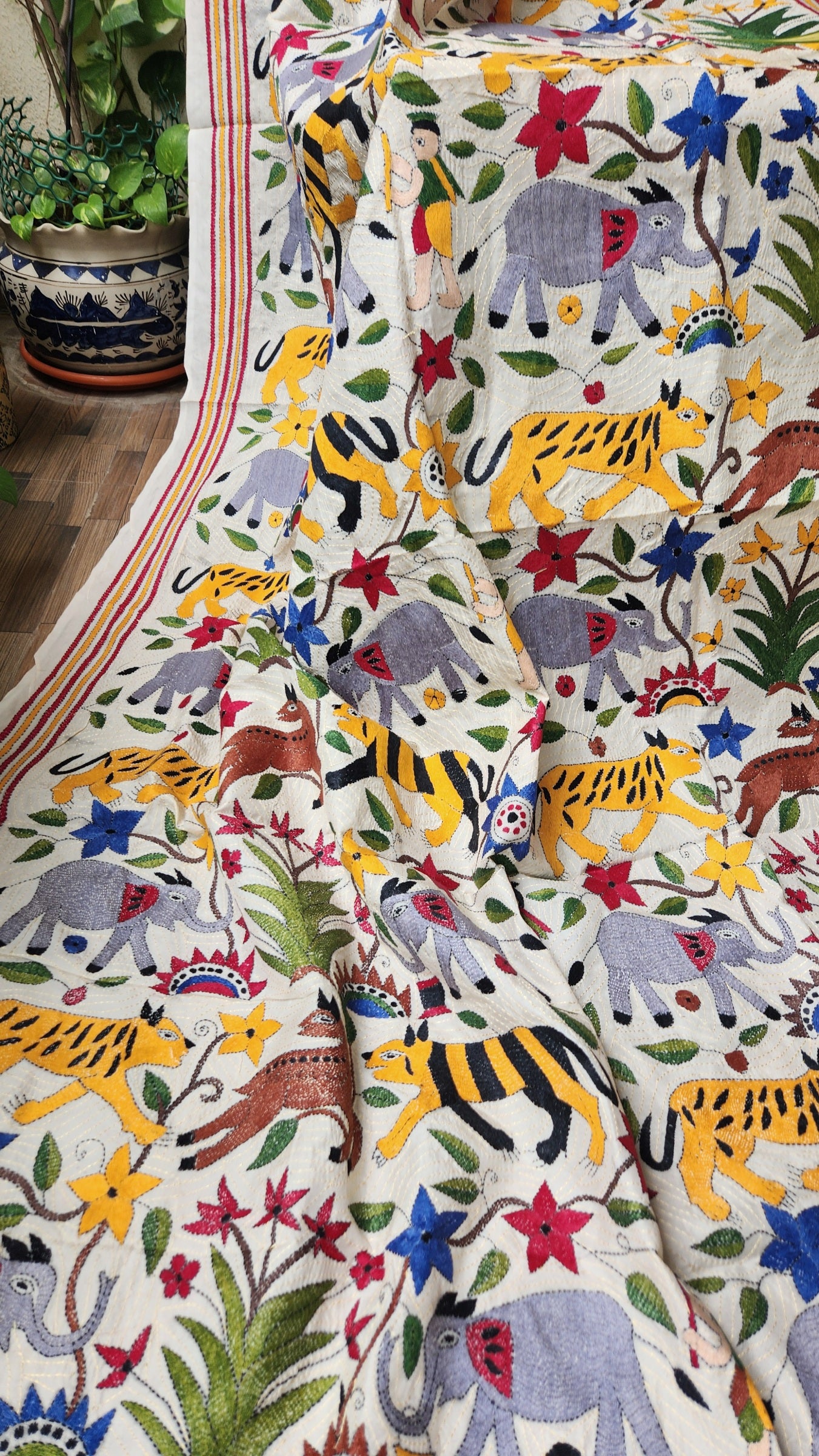 junglebook kantha dupatta animals kantha Shekantha