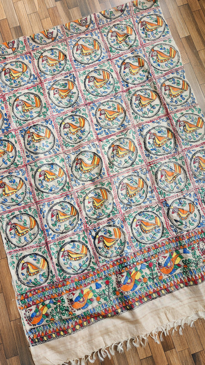 MADHUBANI SILK DUPATTA - Chidya