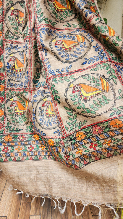 MADHUBANI SILK DUPATTA - Chidya