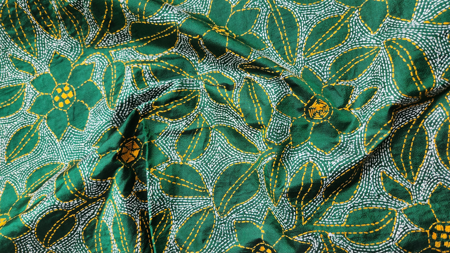 GREEN KANTHA DUPATTA