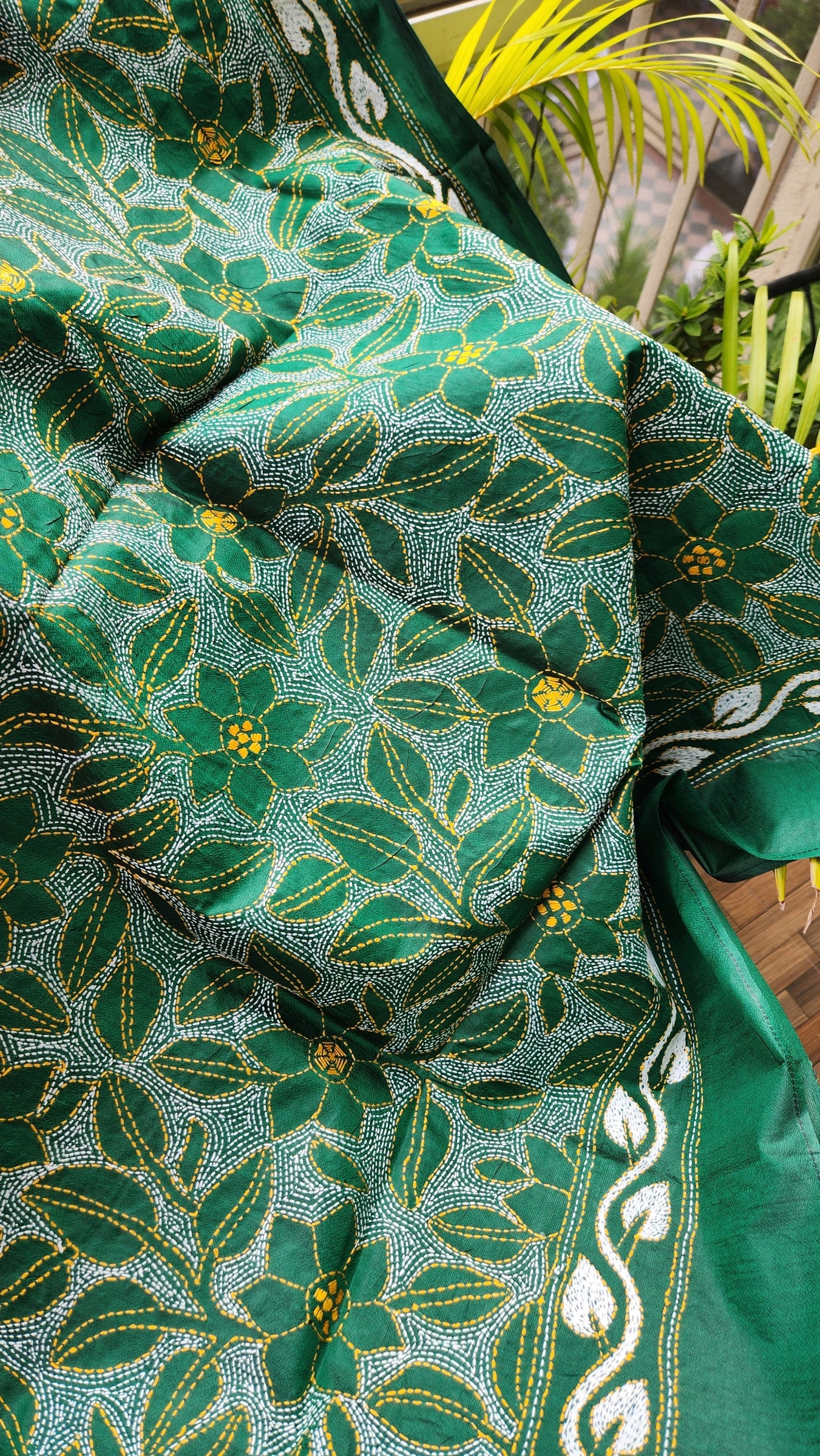 GREEN KANTHA DUPATTA